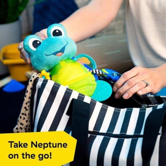 Peluche sensorial Baby Einstein Ocean Explorers Neptune 7 texturas y clip C-link