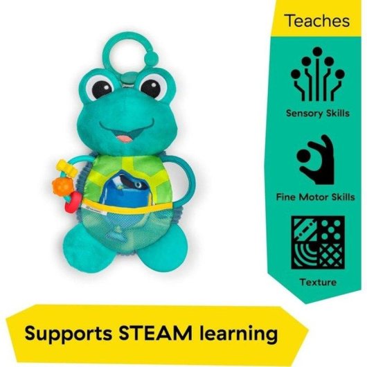 Peluche sensorial Baby Einstein Ocean Explorers Neptune 7 texturas y clip C-link