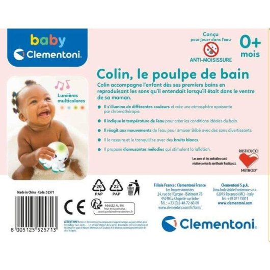 Pulpo de baño interactivo Clementoni Colin luces música