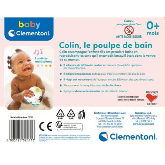 Pulpo de baño interactivo Clementoni Colin luces música