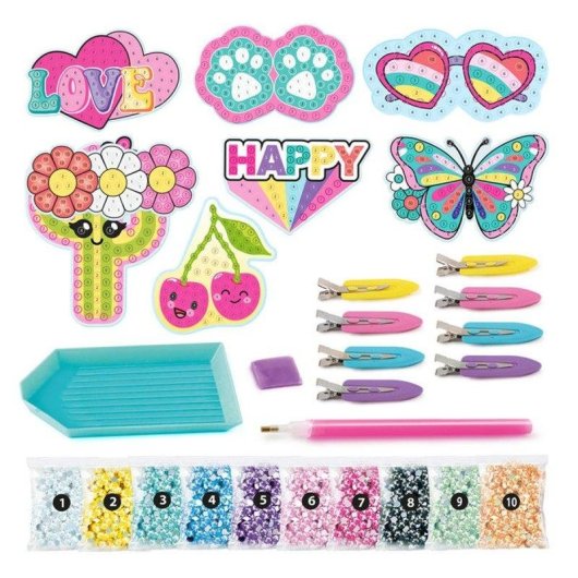 Kit Style 4 Ever Diamond Art: 8 Presilhas de Cabelo Personalizáveis com Lantejoulas