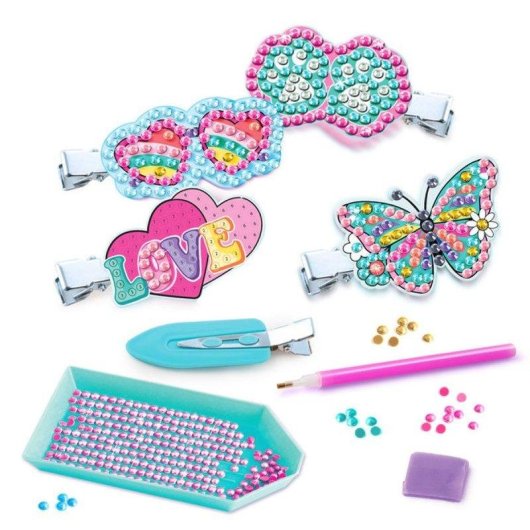Kit Style 4 Ever Diamond Art: 8 Presilhas de Cabelo Personalizáveis com Lantejoulas