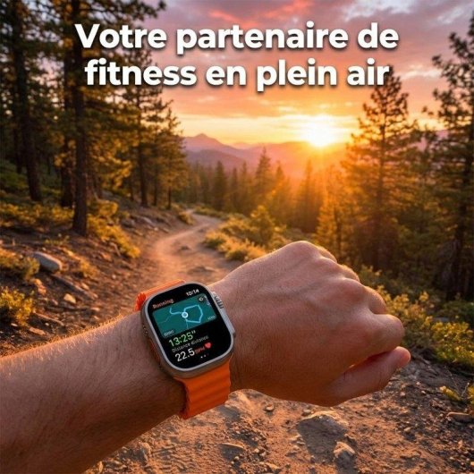 Generica U8 GPS Bluetooth 2,02'' Noir Taille Unique Pulsomètre Étanche IP68