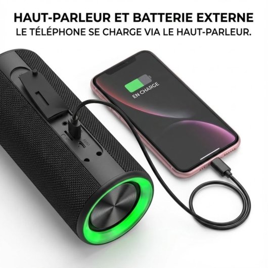 Altavoz Sikenai Portátil Bluetooth 5.2 10W con luces LED y batería 4000mAh