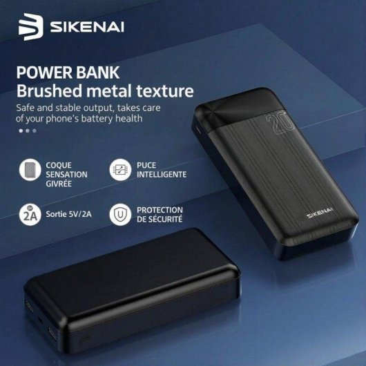 Powerbank Sikenai TSK-20 20000 mAh USB/Type-C Schwarz