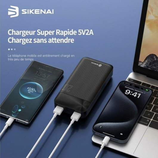 Powerbank Sikenai TSK-20 20000 mAh USB/Type-C Schwarz