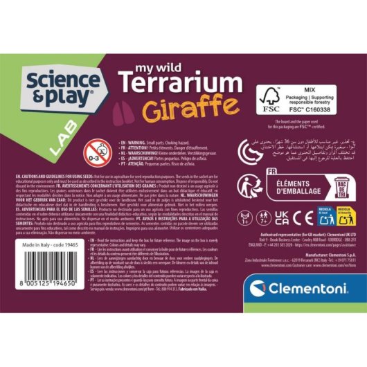Kit de ciencia educativo Clementoni Mini Terrario Girafe 7+