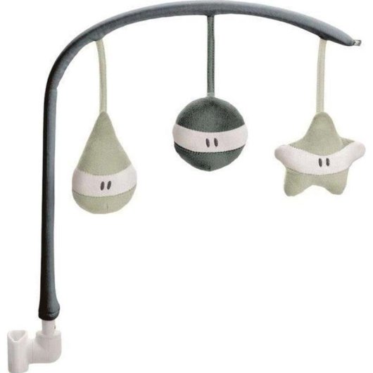 Arco de juego Beaba Up&Down III gris con 3 juguetes extraíbles y acolchado