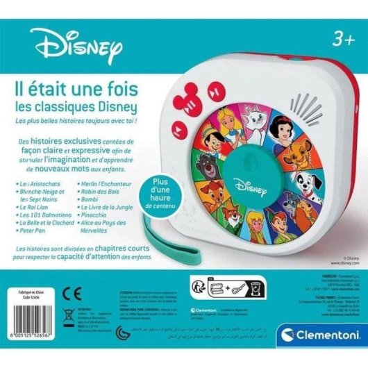 Reproductor de historias infantil Clementoni Disney Story Player 12 relatos, altavoz integrado
