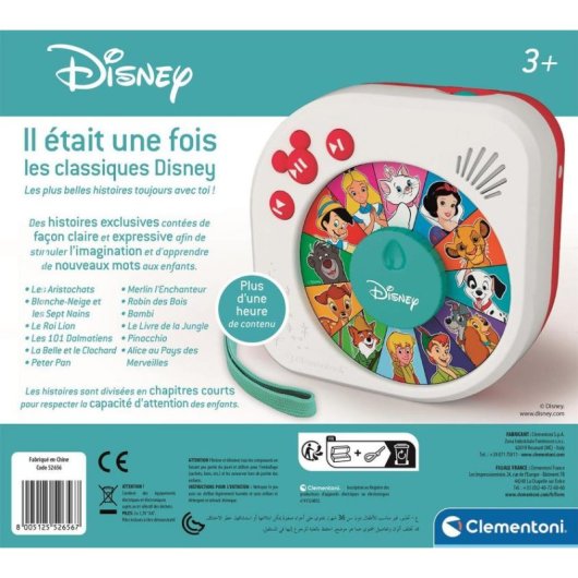 Reproductor de historias infantil Clementoni Disney Story Player 12 relatos, altavoz integrado