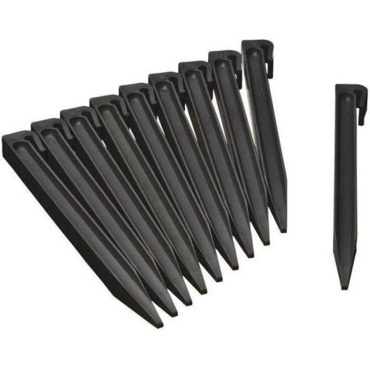 Estacas para Bordos Jardim Nature Pack 10 Polietileno Reciclado Preto 26,7 x 1,9 x 1,8 cm