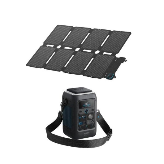 Estação de energia Anker Solix C300x + PS100x 288Wh 2 portas DC e USB Bateria Li-ion Carregador solar portátil