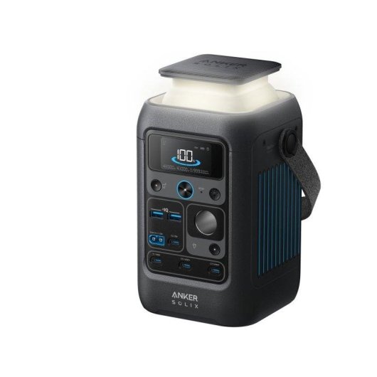 Estação de energia Anker Solix C300x + PS100x 288Wh 2 portas DC e USB Bateria Li-ion Carregador solar portátil