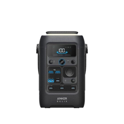 Estação de energia Anker Solix C300x + PS100x 288Wh 2 portas DC e USB Bateria Li-ion Carregador solar portátil