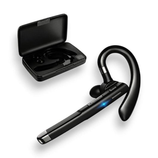 Auricular Karawan YYK-520 inalámbrico Bluetooth V6.1 con micrófono y base de carga negro