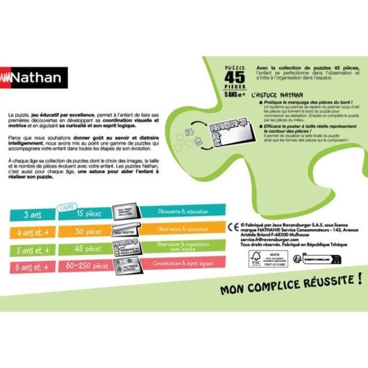 Quebra-Cabeça Infantil Nathan 45 Peças 'A World Of Colours' 5+ Anos Secções Cores