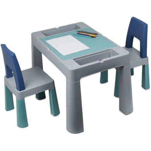 Mesa de actividades ThermoBaby Multiplay multifuncional con 2 sillas, reversible