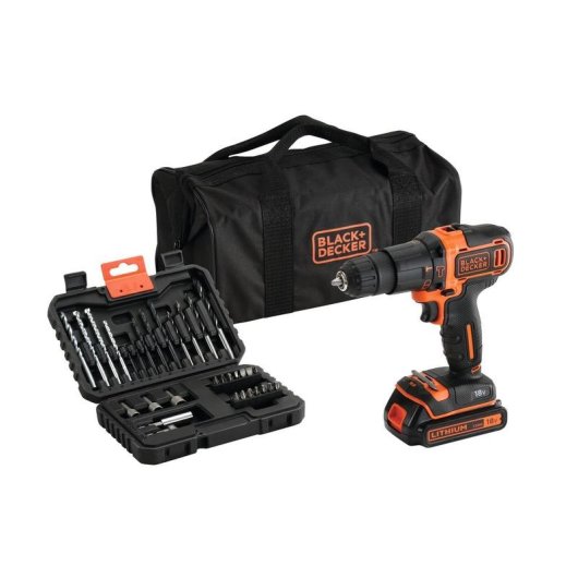 Taladro Percutor Inalámbrico BLACK+DECKER BDCHD18S32-QW 18V Li-ion 1,5 Ah