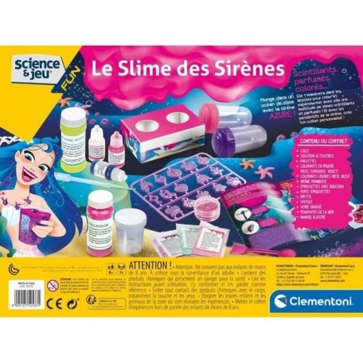 Kit Slime Sereia Clementoni Science & Play com Purpurina, Cores e Aromas