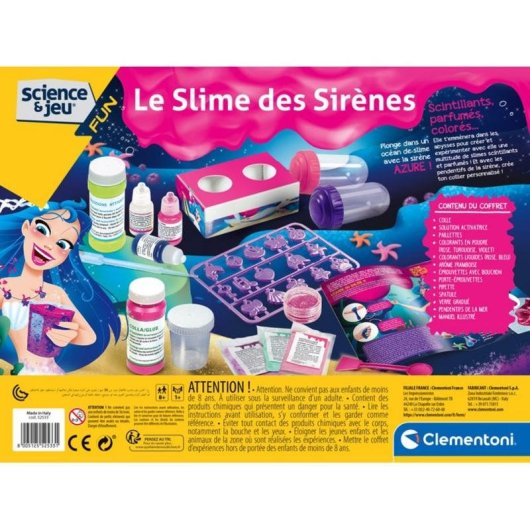Kit Slime Sereia Clementoni Science & Play com Purpurina, Cores e Aromas