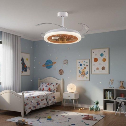 Ventilador de Techo con Luz Bel Air Ángel Mini 96W 91cm 6 Velocidades Motor DC Aspas Retráctiles Mando