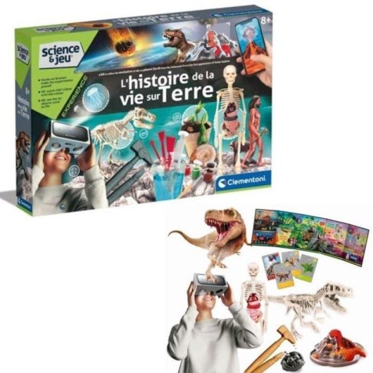 Kit de ciencia Clementoni Historia de la vida en la Tierra con visor VR y app AR