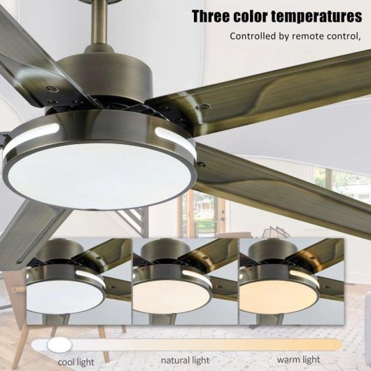 Deckenventilator mit Licht Autrucker 52'' LED 6 Stufen DC-Motor Leise Reversibel