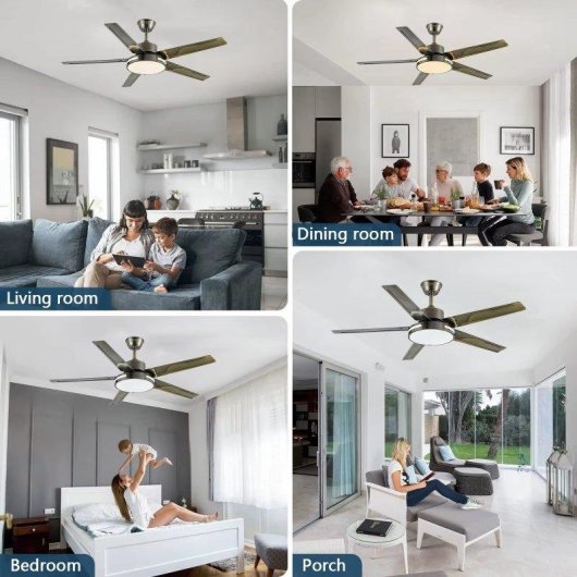 Deckenventilator mit Licht Autrucker 52'' LED 6 Stufen DC-Motor Leise Reversibel