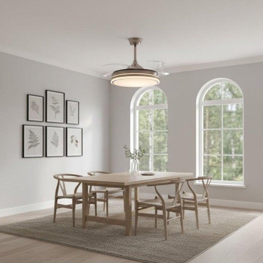 Ventilador de Techo con Luz Bel Air Home New Asgard 72W 108cm 6 Velocidades Motor DC Aspas Retráctiles Mando