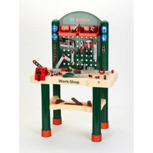 Mesa de trabalho infantil Theo Klein Bosch Work-Shop 82 acessórios