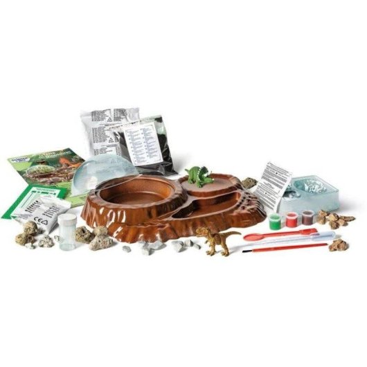 Kit Terrário Pré-histórico Clementoni com Vulcão, Fósseis e Pinturas - 8 anos