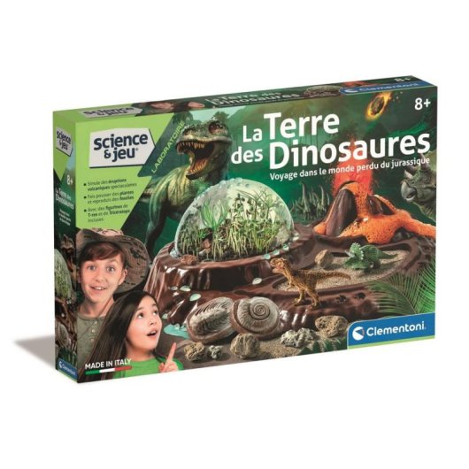 Kit Terrário Pré-histórico Clementoni com Vulcão, Fósseis e Pinturas - 8 anos