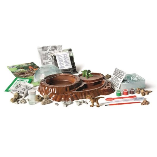 Kit Terrário Pré-histórico Clementoni com Vulcão, Fósseis e Pinturas - 8 anos
