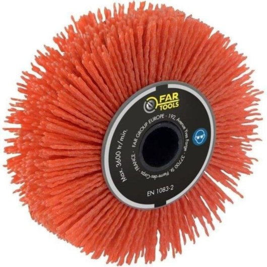 Spazzola Abrasiva di Precisione Far Tools Ø120mm Grana 80 Mandrino 20mm