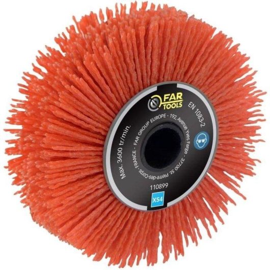 Spazzola Abrasiva di Precisione Far Tools Ø120mm Grana 80 Mandrino 20mm