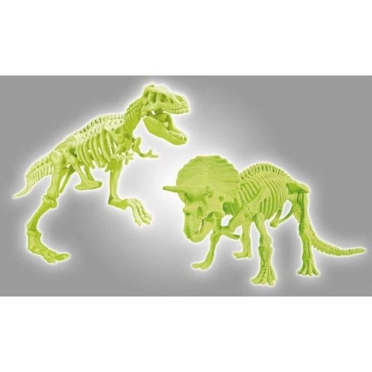 Kit excavación dinosaurios Clementoni Archéo Ludic T-Rex y Triceratops fosforescentes