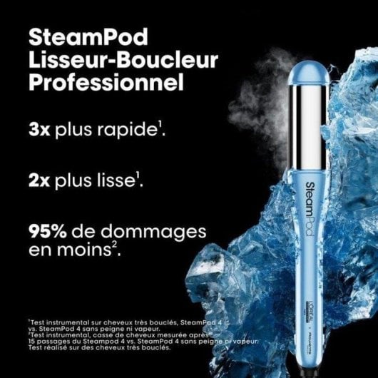 Dampf-Haarglätter L'Oréal Steampod 4 Utopia Keramik 3 Temperaturstufen Blau Glacier