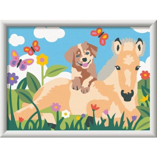 Kit de Pintura por Números Ravensburger Creart Kids Cavalo e Cão 18x24 cm