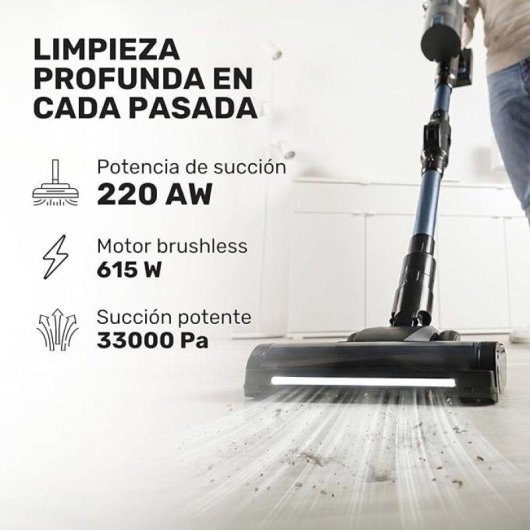 Aspirador sin Cable Taurus Escoba 220W 33 Kpa 90 min Autonomía Antienredos
