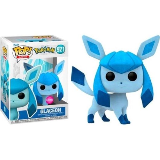 Figura Funko Pop! Pokémon Glaceon Flocked 921 con Tocco Vellutato