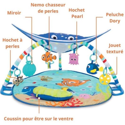 Tapete de Atividades Disney Baby Mr. Ray Ocean Lights com Música e Luzes