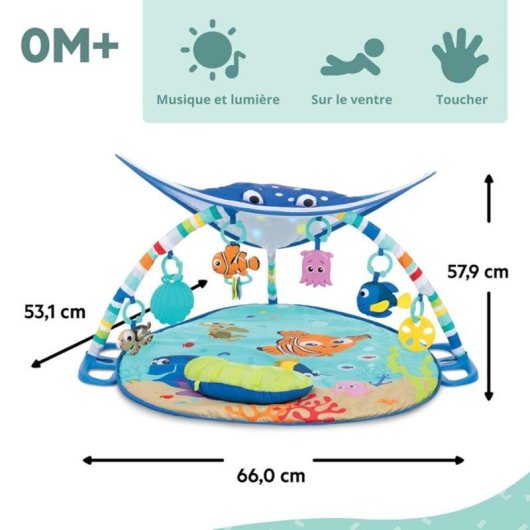 Tapete de Atividades Disney Baby Mr. Ray Ocean Lights com Música e Luzes