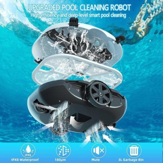 Robot Poolreiniger Blossom PC2332 Kabellos Auto-Parken 130 Min 80 m²