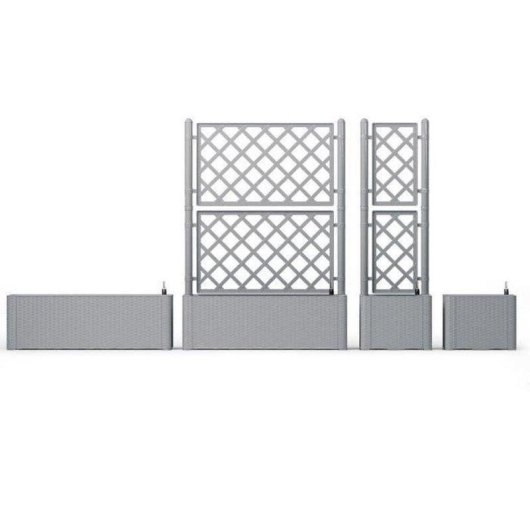 Pflanzkübel Stefanplast Italia 100 x 43 x 142 cm Grau Steinoptik Holzdekor