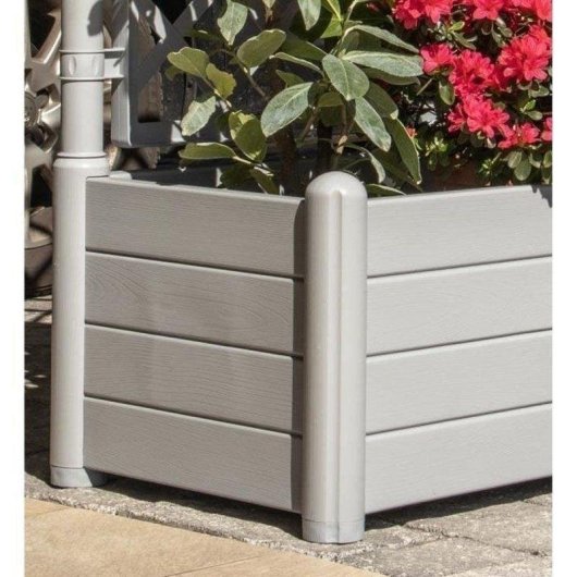 Pflanzkübel Stefanplast Italia 100 x 43 x 142 cm Grau Steinoptik Holzdekor