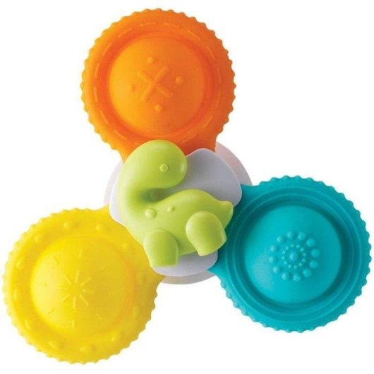 Infantino 3 Fidgets Banho Silicone Ventosas Bebé 4 Meses Multicolor