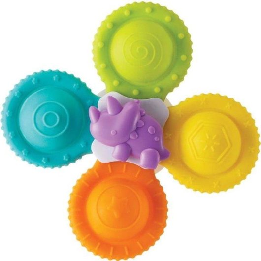 Infantino 3 Fidgets Banho Silicone Ventosas Bebé 4 Meses Multicolor