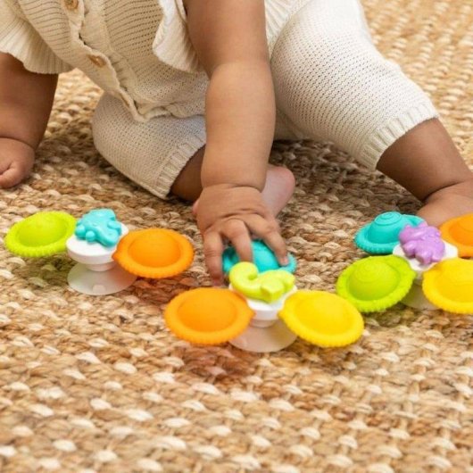 Infantino 3 Fidgets Banho Silicone Ventosas Bebé 4 Meses Multicolor