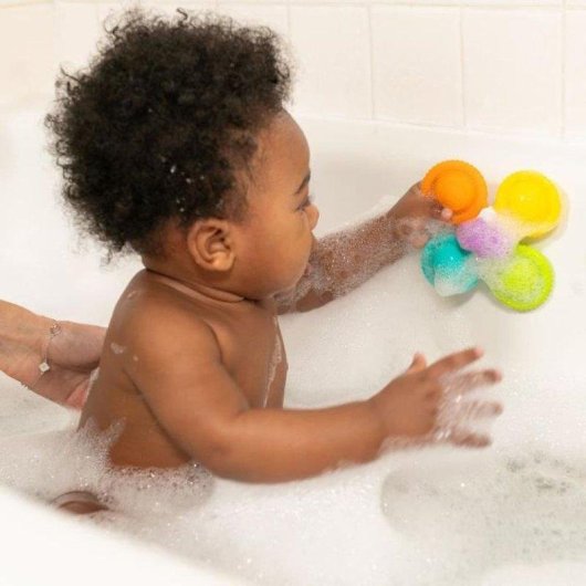 Infantino 3 Fidgets Banho Silicone Ventosas Bebé 4 Meses Multicolor
