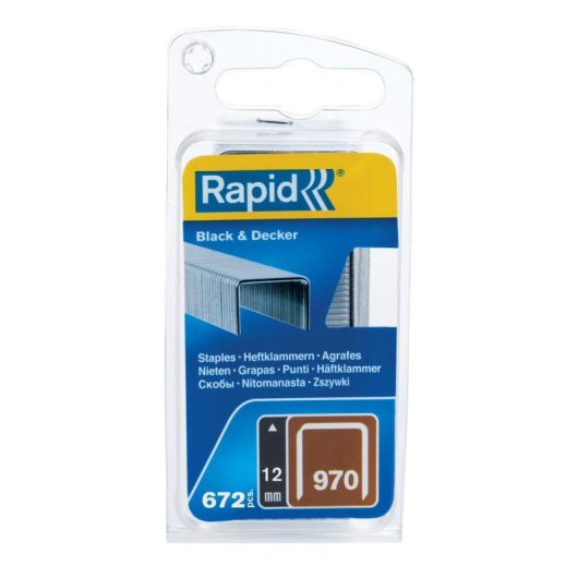 Agrafes Rapid 970 Galvanizzate 12 mm 672 pezzi per Black & Decker